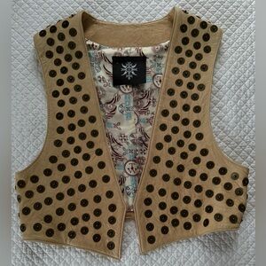 Thomas Wylde Studded Lambskin Leather Vest w/ Silk Lining – Excellent Condition